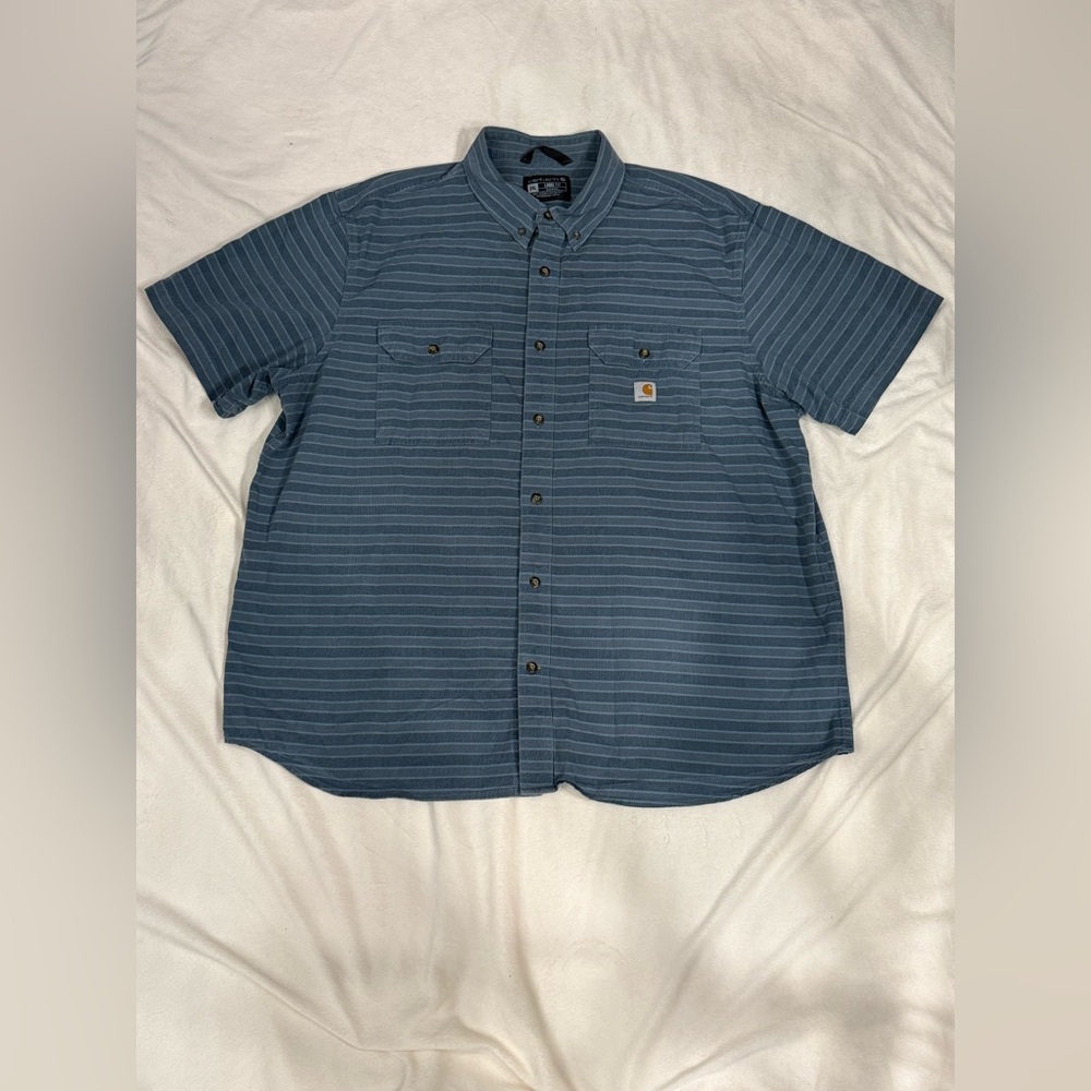 Carhartt Men's Casual Blue Button Down Shirt